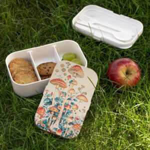 Whimsical Mushroom Bento Lunch Box - Eco-Friendly Meal Container for Adults and Kids